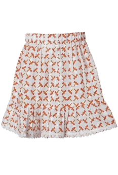 Masumi-Dragonfly Motif - Frilled Skirt