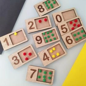 KIDDO KORNER | Wooden Tracing Writing and Counting Tray | Tracing Tray for Kids | MDF Numbers Writing Tray Toy | 0 to 9 Numbers Counting Tray | Tracing and Counting Tray for Kids.