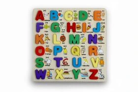 LazyToddler Alphabet Learning Board Toy - Ideal for Early Educational Learning for Kindergarten Toddlers & Preschools(3D Capital Alphabet)