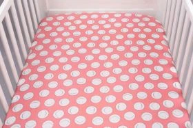 Blooming Buds-Fitted Crib/ Cot Sheet - Smiley Faces