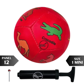 KARBD Football with Air Pump & Pin - Size 1 Mini, 12 Panel, PVC, Red Animals Learning