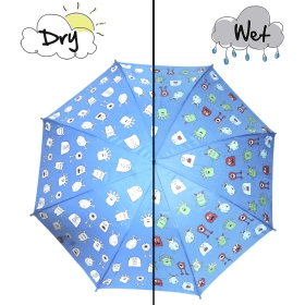 KARBD Colour Changing Auto Open Magic Umbrella - Light Blue Colour, Monster Design