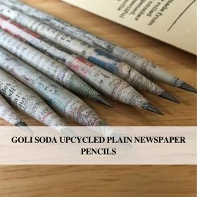 GOLI SODA Upcycled Plain Newspaper Pencils (Pack of 5) 