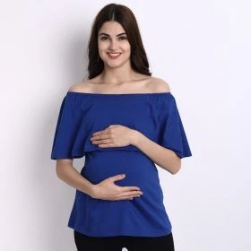 MoMoms-Center Flap Boat Neck Top