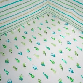TINY SNOOZE-Organic Fitted Cot Sheet- Leaves