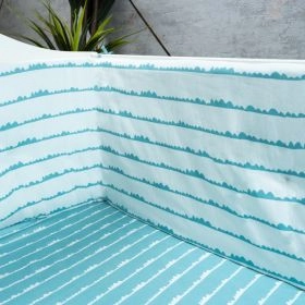 TINY SNOOZE-Organic Cot Bumper- Blue