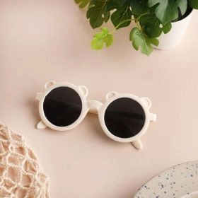 Kicks and Crawl-Nadoraa Baby Bear Sunglasses- White