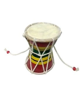Desi Karigar Handmade Small Wooden Damru - Multicolour