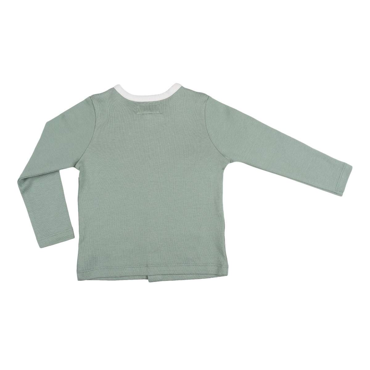 FULL SLEEVE TSHIRT WITH BUTTONS SAGE GREEN