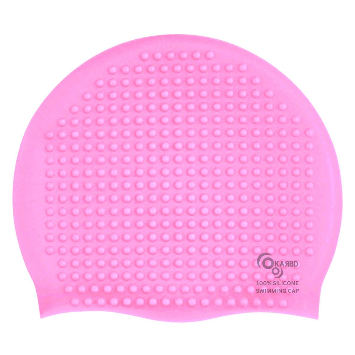 Bubble Drop Design Hair Protection Silicone Swimming Cap Universal Size - Light Pink