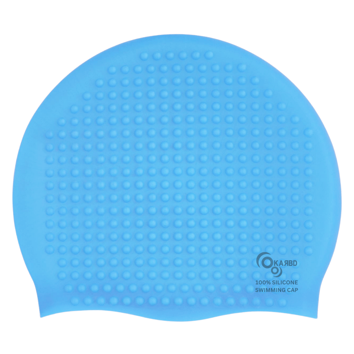 Bubble Drop Design Hair Protection Silicone Swimming Cap Universal Size - Light Blue