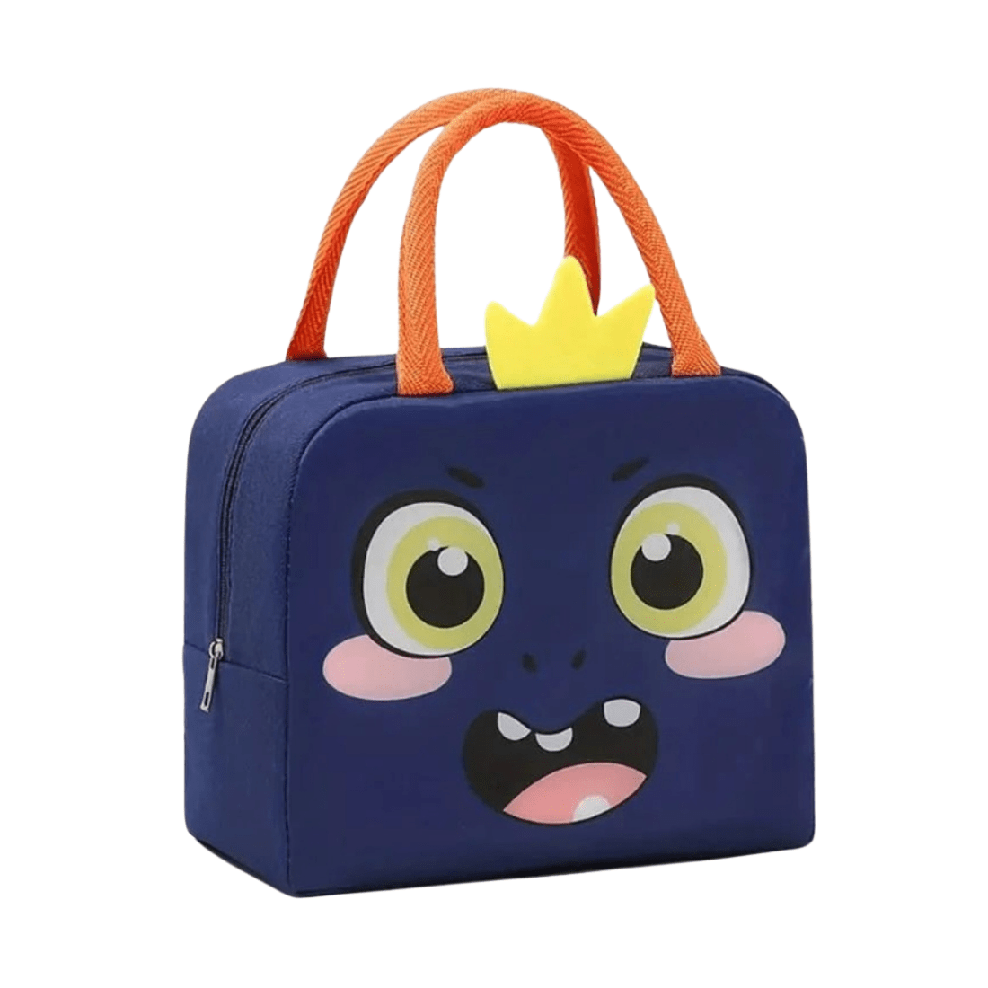 Insulated Lunch Box Bag with Aluminium Foil Insulation - Blue Colour, Doodle Crown Design