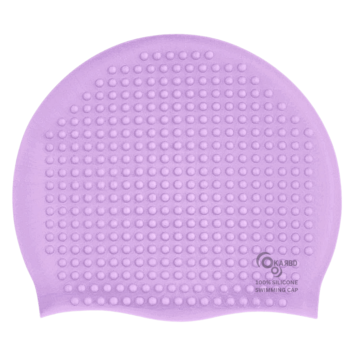 Bubble Drop Design Hair Protection Silicone Swimming Cap Universal Size - Pastel Purple