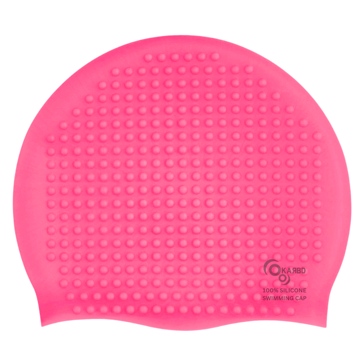 Bubble Drop Design Hair Protection Silicone Swimming Cap Universal Size - Dark Pink