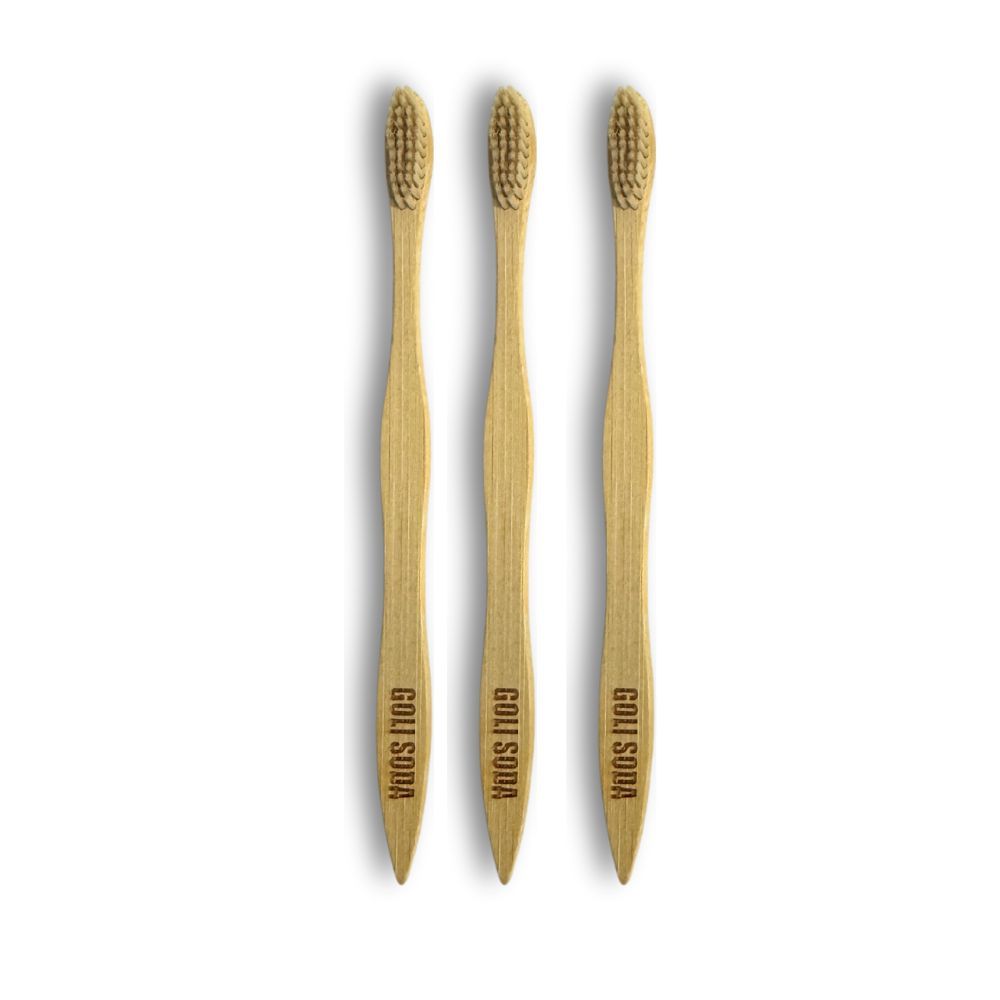 Natural Bamboo Toothbrush With Soft Plant Based Bristles (Pack Of 3)