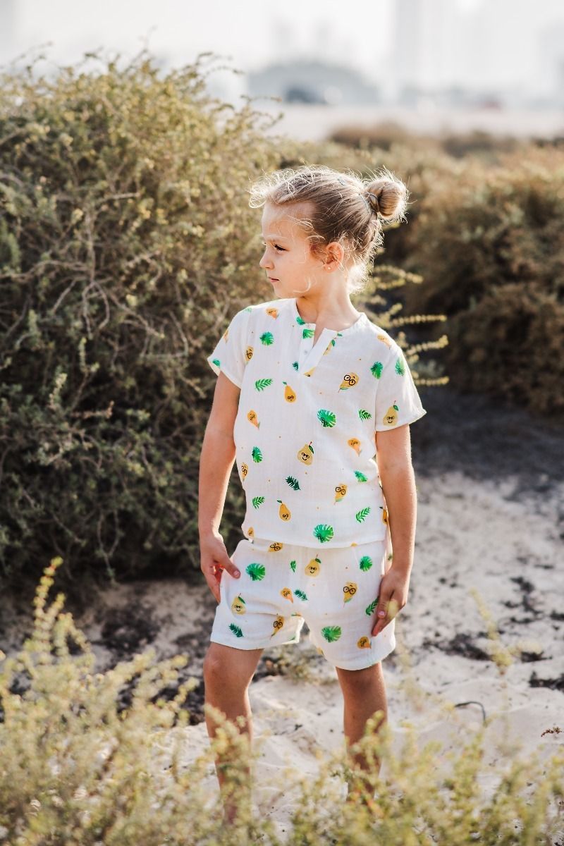 Poppet Pear Organic Muslin Shorts and Tee Set