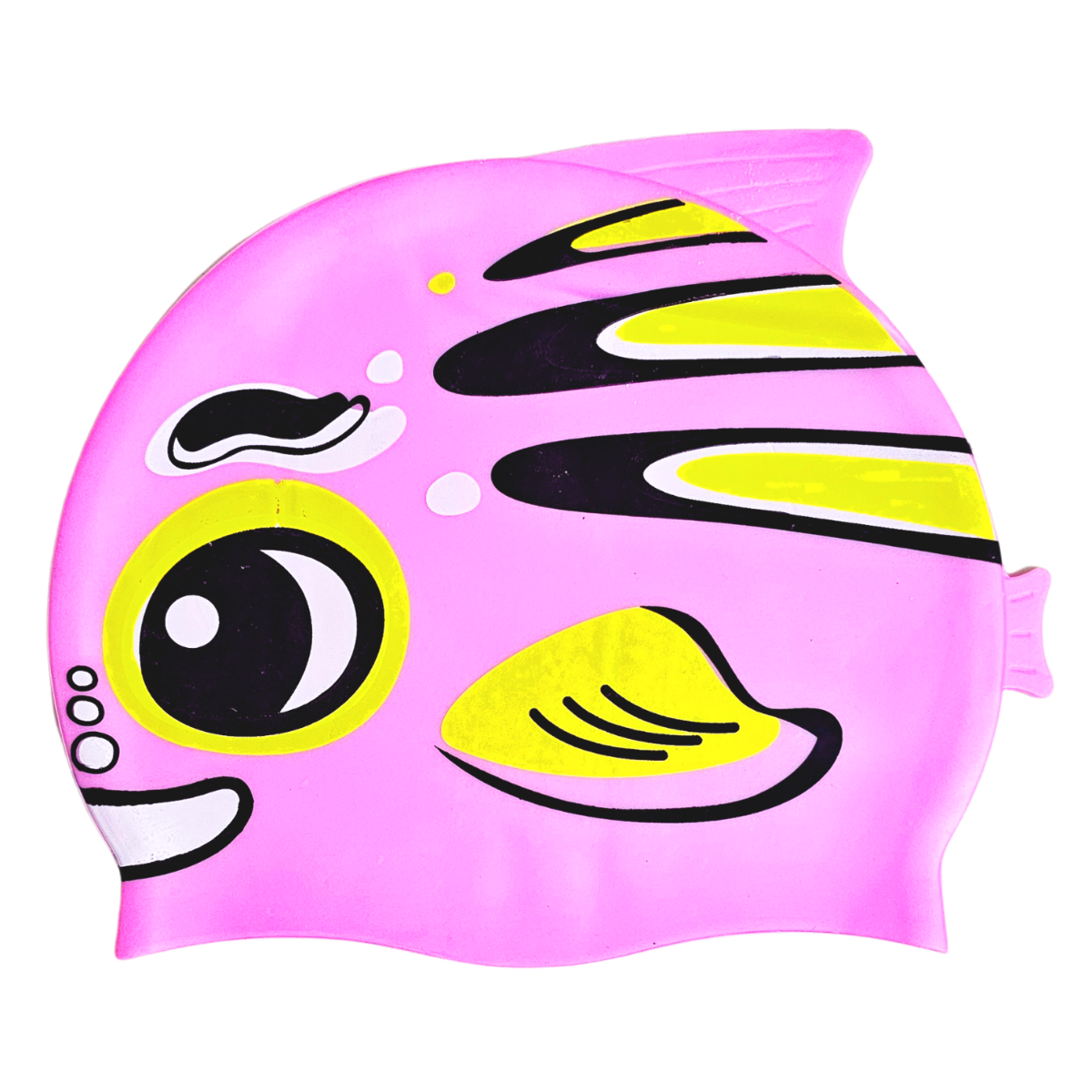 Fish Design Silicone Swimming Cap for Kids - Light Pink Mix