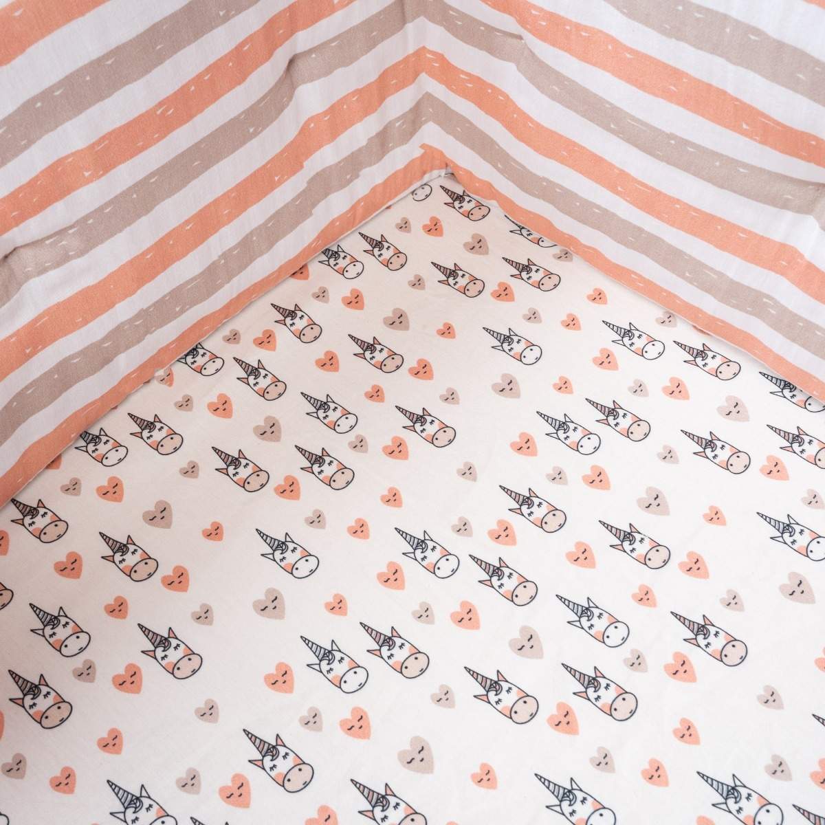 Organic Fitted Cot Sheet- Unicorn