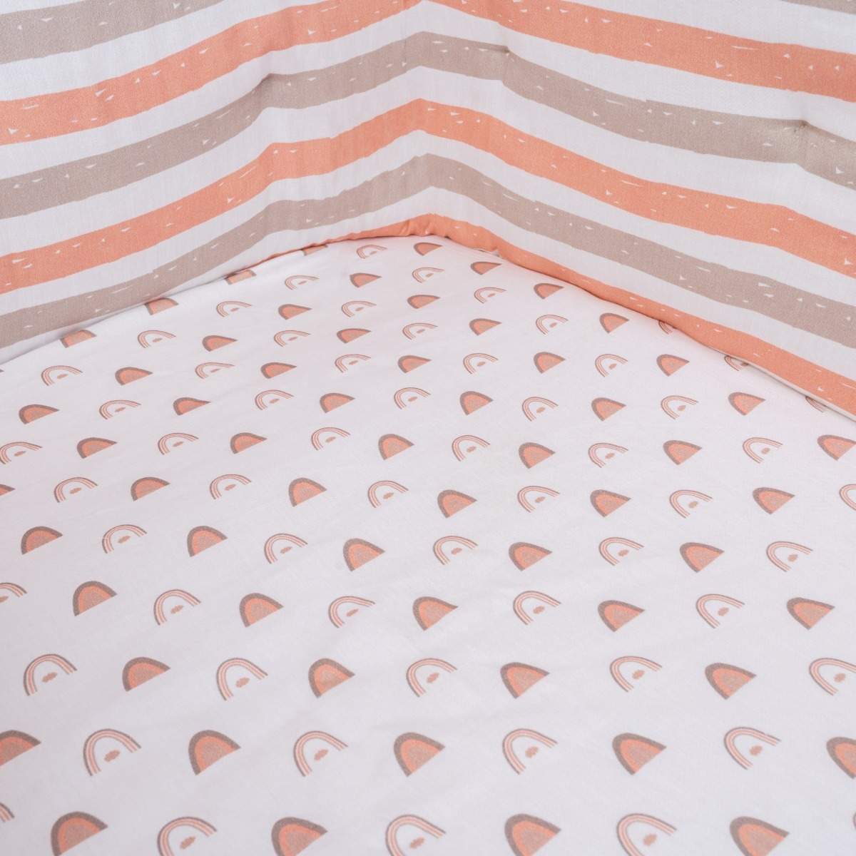 Organic Fitted Cot Sheet- Rainbow