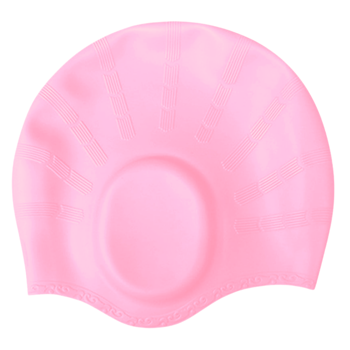 Ear Cover Hair Protection Silicone Swimming Cap Universal Size - Light Pink