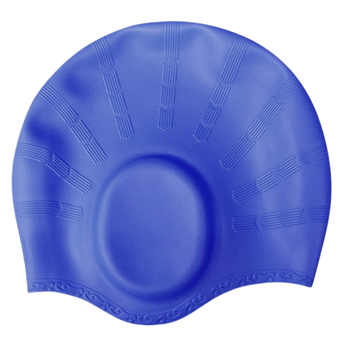 Ear Cover Hair Protection Silicone Swimming Cap Universal Size - Dark Blue