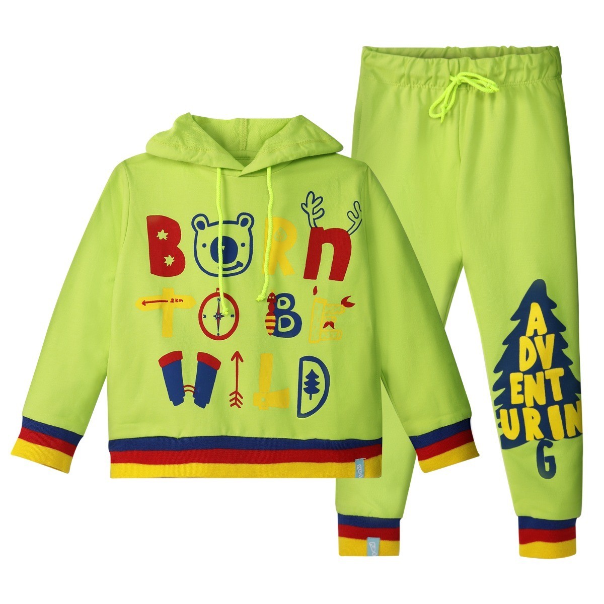 Lime Adventure - Hoodie & Track Pant Set