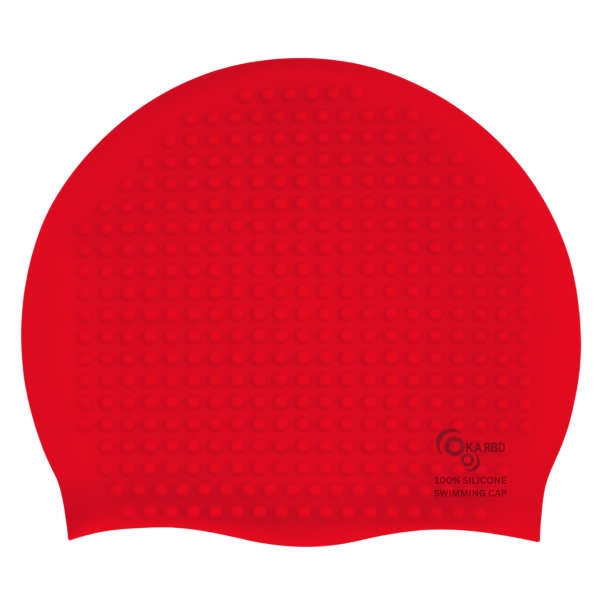 Bubble Drop Design Hair Protection Silicone Swimming Cap Universal Size - Red