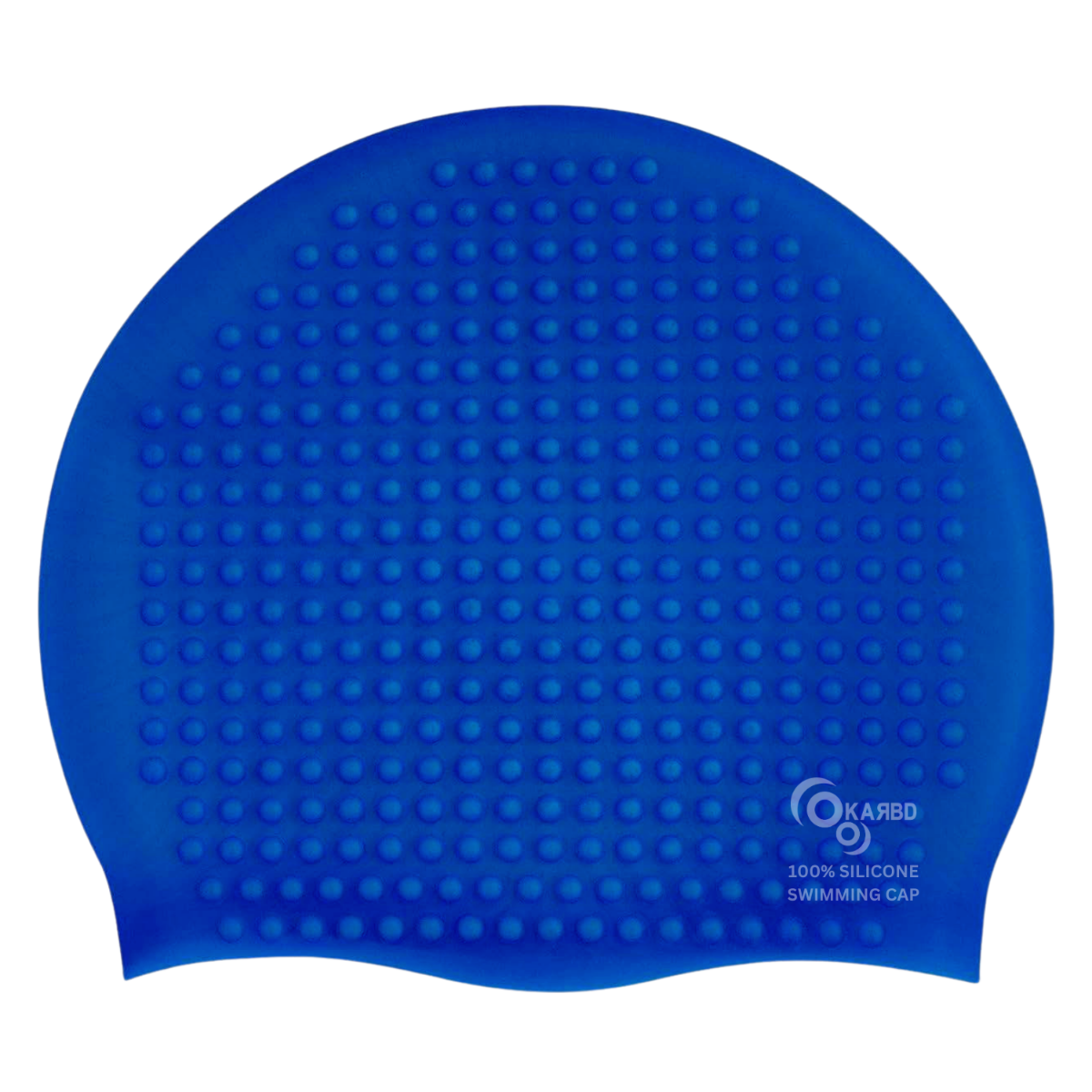 Bubble Drop Design Hair Protection Silicone Swimming Cap Universal Size - Dark Blue
