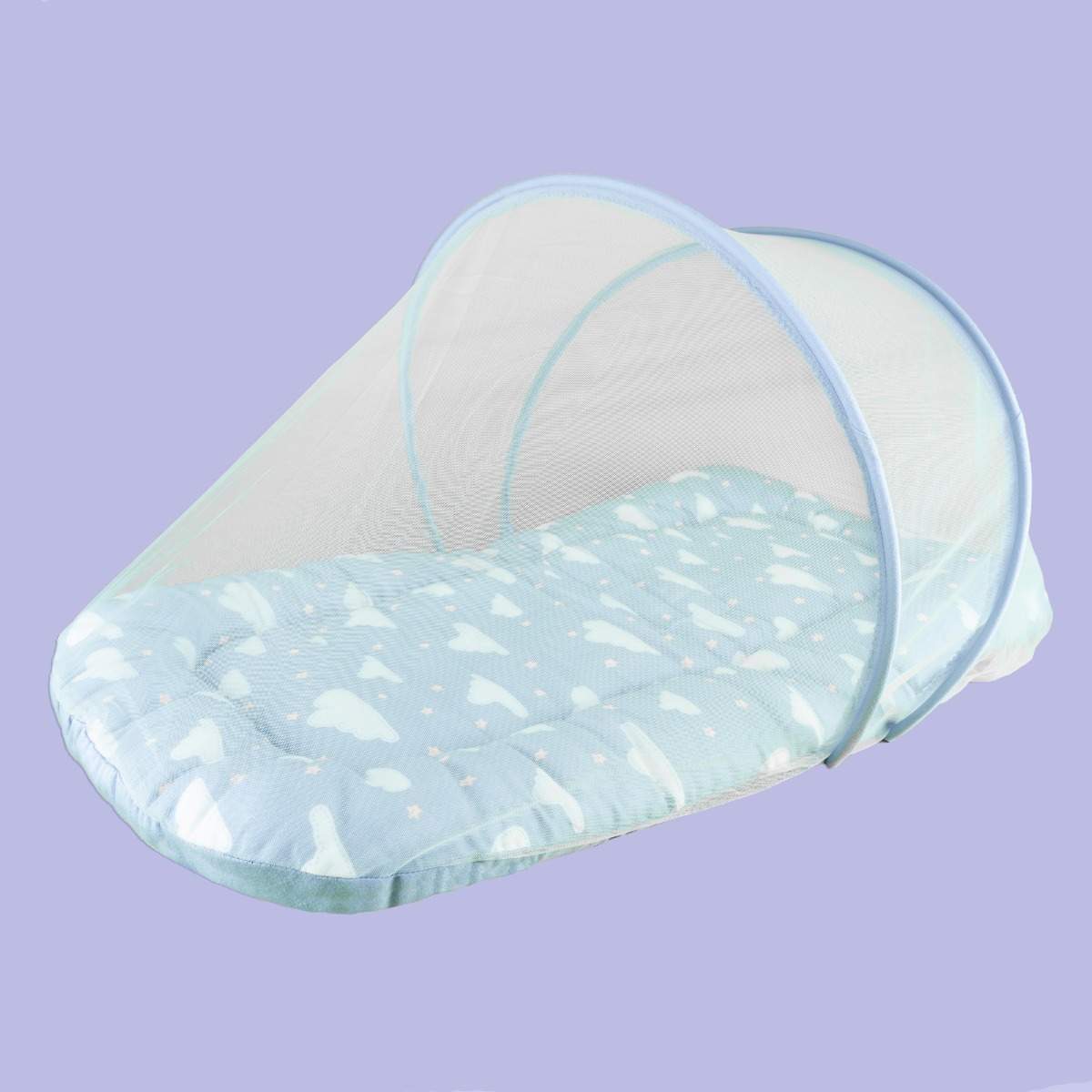 Organic Baby Mattress with Net- Clouds