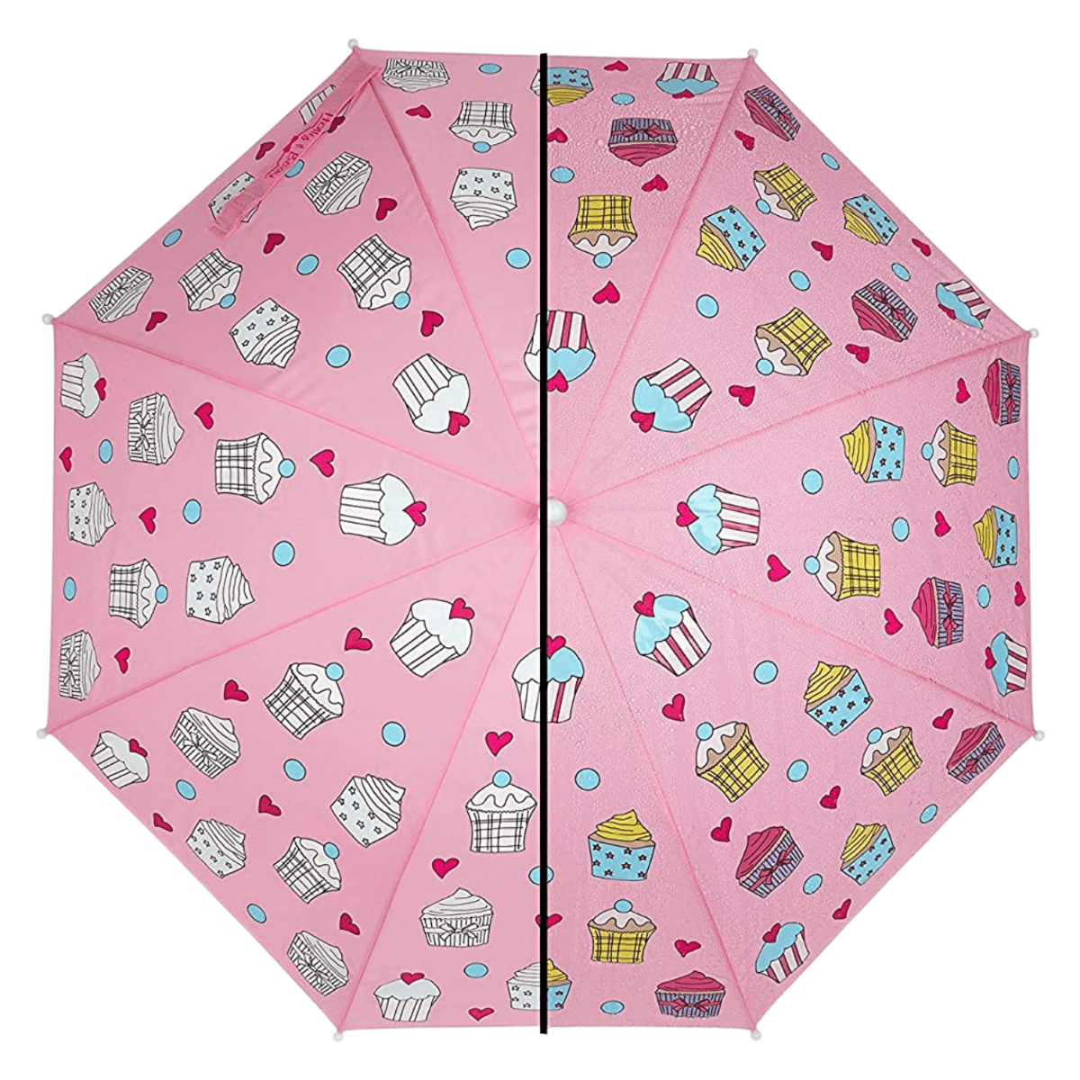 Colour Changing Auto Open Magic Umbrella - Light Pink Colour, Cup Cake Design
