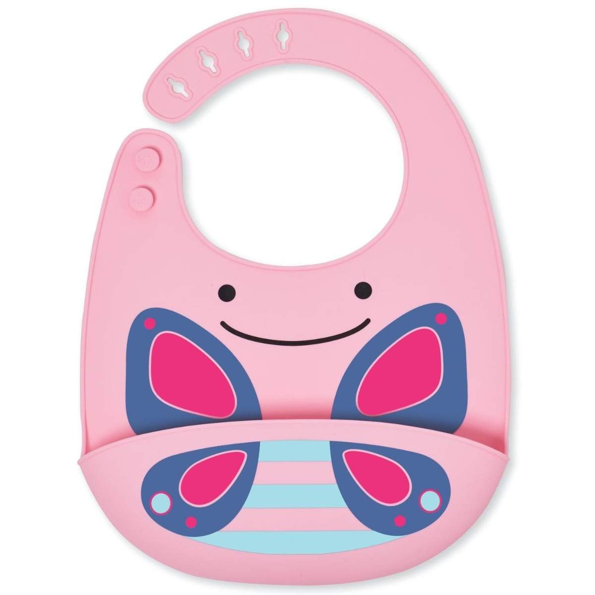 Zoo Fold & Go Silicone Bib Bibs  Butterfly 6M to 36M
