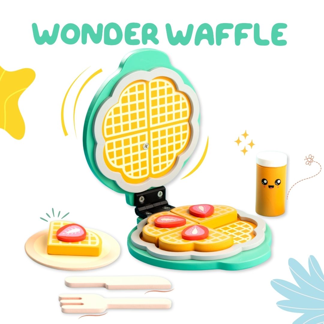 Cots and Cuddles Wooden Waffle Maker Toy for Kids