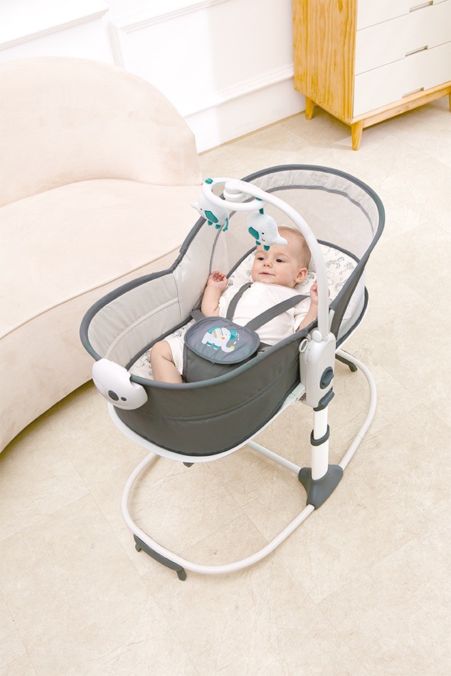 6 In 1 Multi-Function Rocker & Bassinet  Rocker & Bassinet Grey Birth+ to 36M