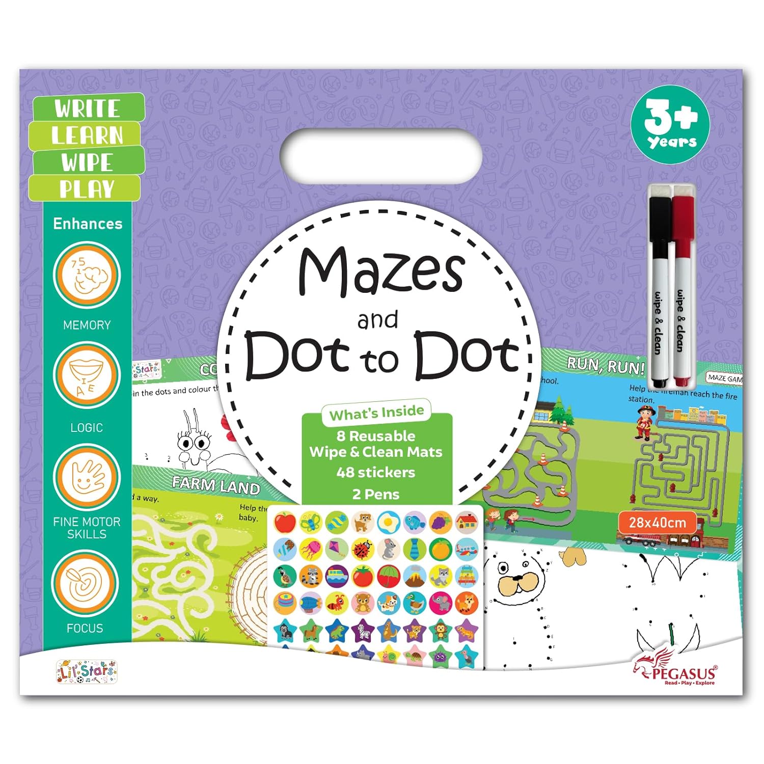 Mazes & Dot to Dot Write & Wipe Activity Mats