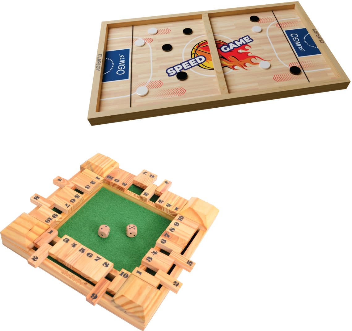 Table top Board Games for Adults & Kids Toy Perfect for Family, Picnic, Birthday Gift and Return Gift (Slingo & Shut The Box)