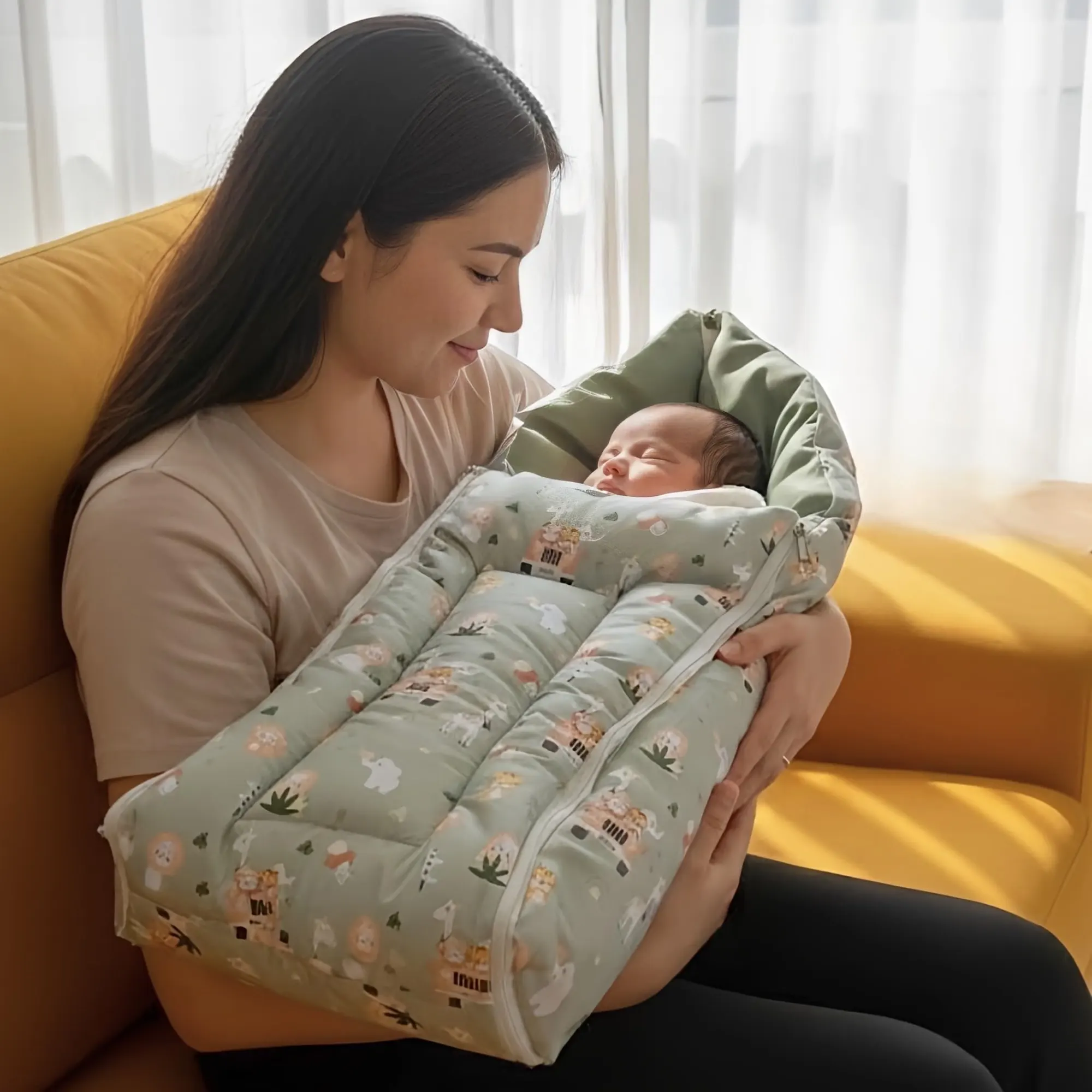 Sleeping Bag for Infant | Soft Breathable 100% Cotton Baby Carrier for New Born/Foldable & Washable Unisex Baby Sleeping Bag 0 Months- 12 Months