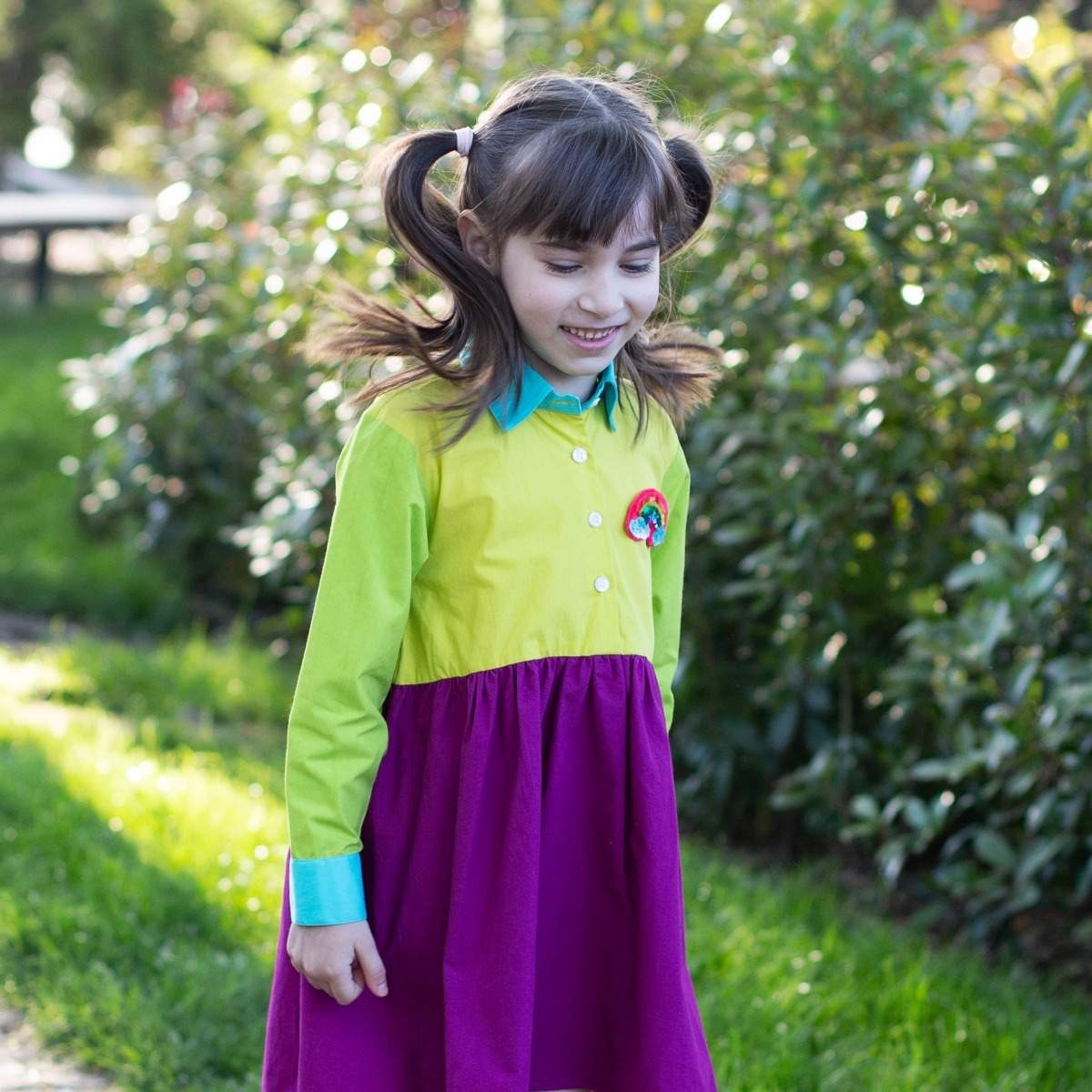 Rainbow Collection-Candy Swirl Shirt Dress