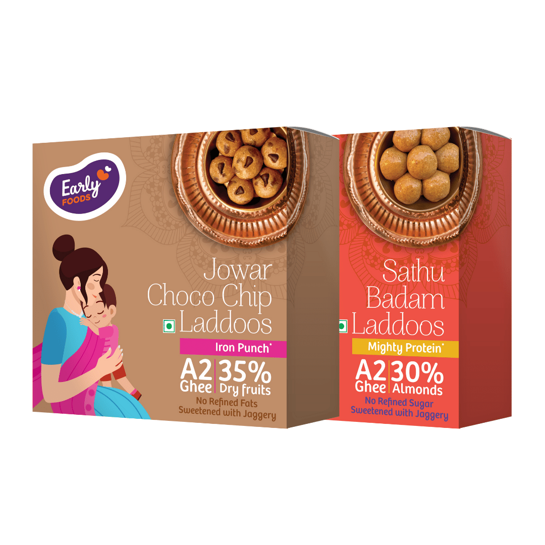 Pack of 2 - Jowar Choco Chip & Sathu Badam Laddoos