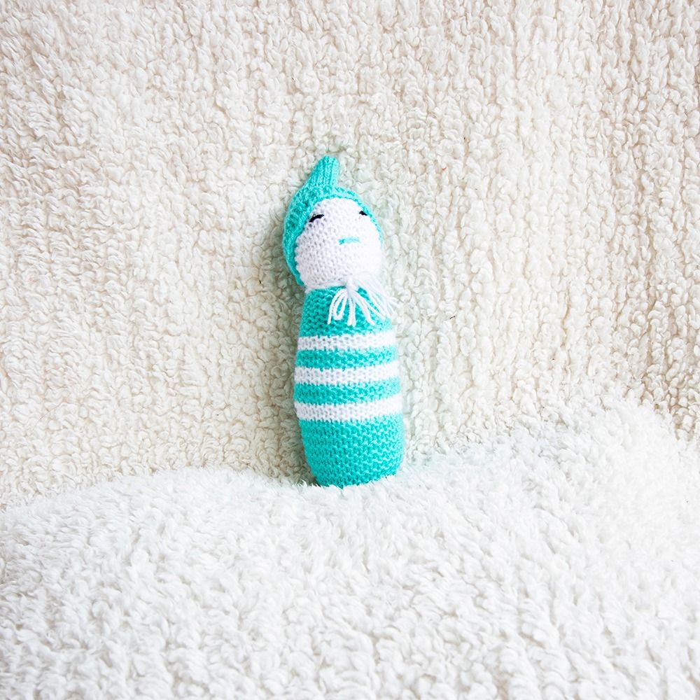 Sleepy Head Sensory Rattle - Blue