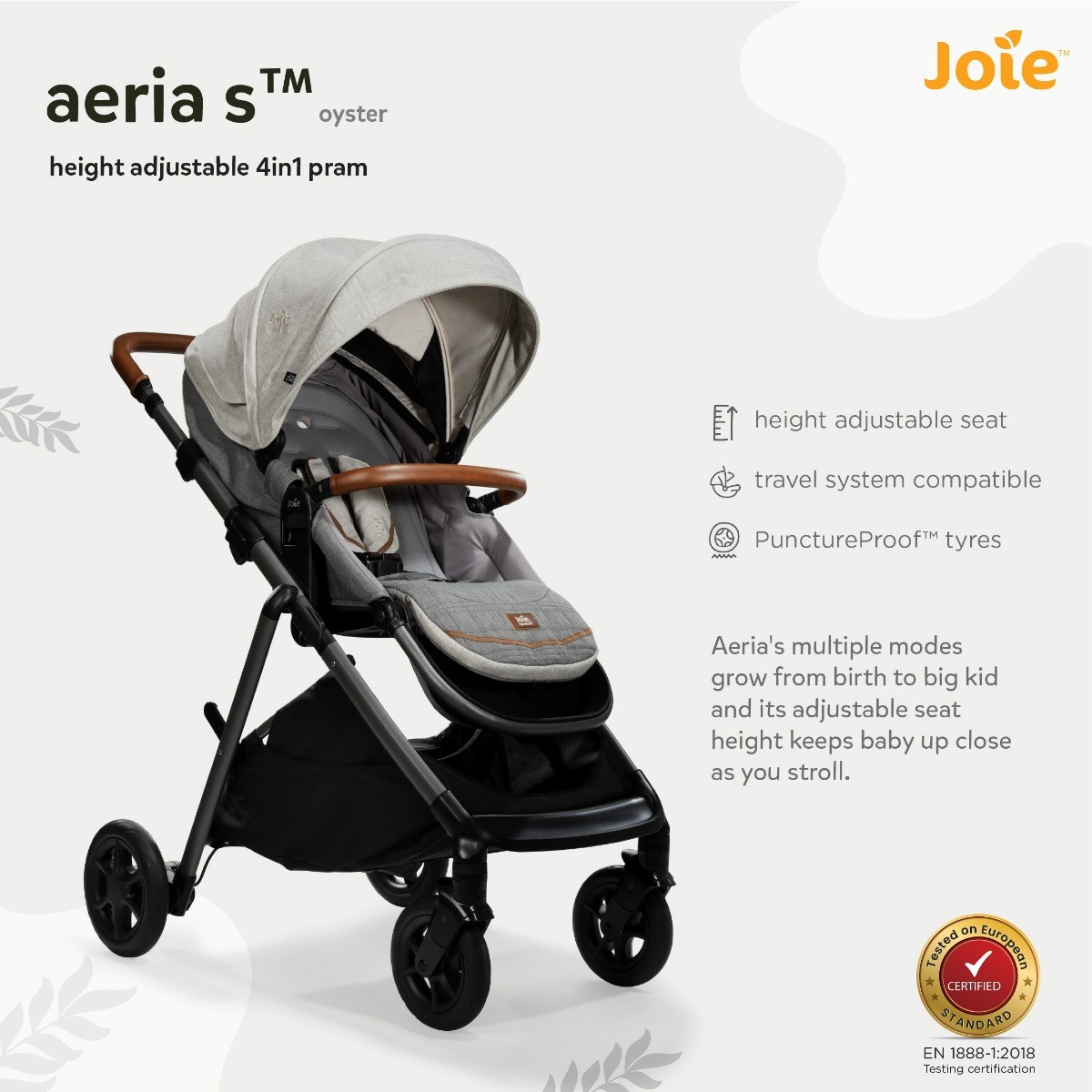 Stroller AERIA S Oyster Birth+ to 22kg