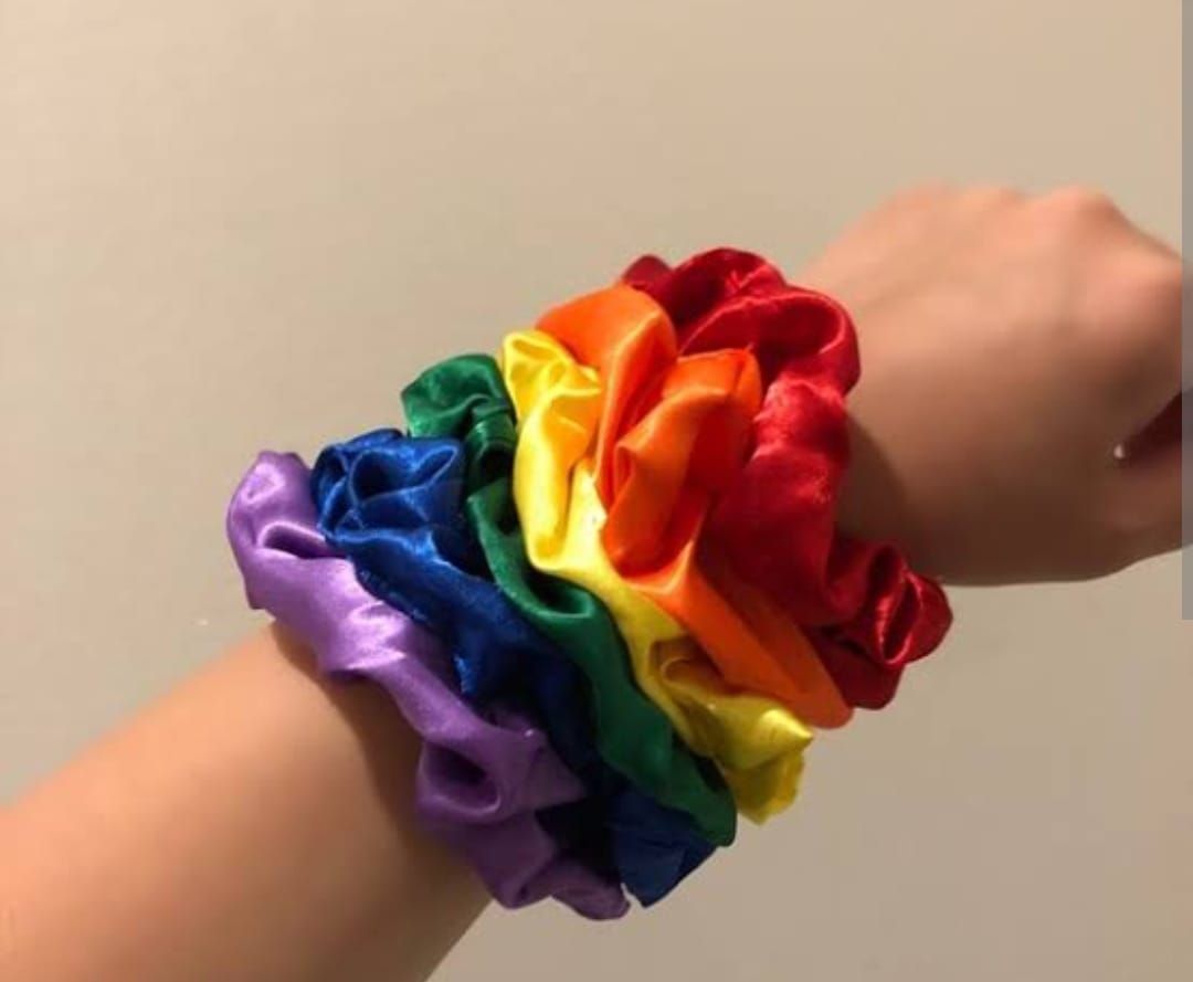 A Tiny Moppet-Rainbow Satin Scrunchies | Count 6 - ATM-0041