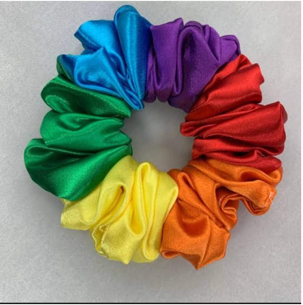 A Tiny Moppet-Rainbow Satin Scrunchieee | Count 1 - ATM-0044