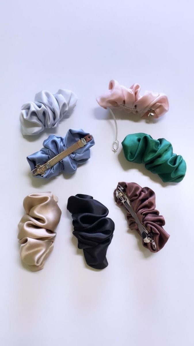 A Tiny Moppet-French Barrette Scrunchie clip | Count 7 - ATM-0045