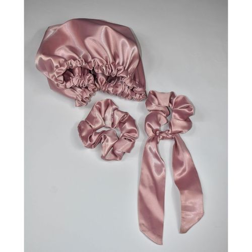 A Tiny Moppet-Satin Bonnet and Scrunchies combo - ATM-0090