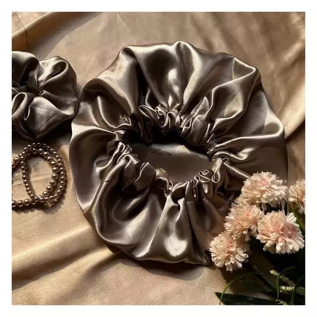 A Tiny Moppet-Satin Bonnet and Scrunchies combo | Count 1 each - ATM-0152