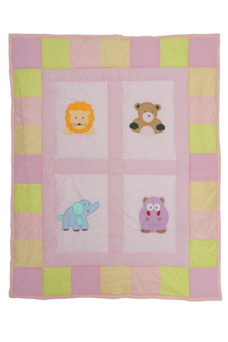 6Pc Cot Bedding Set - Jungle Friends