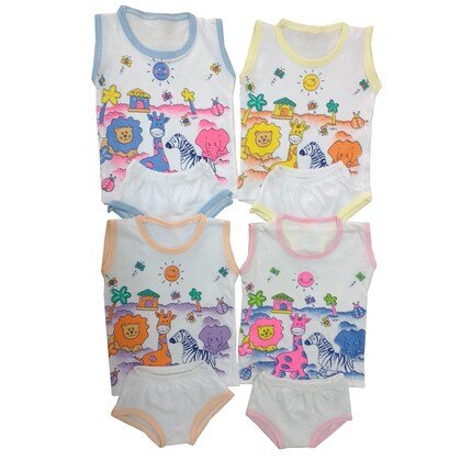 Fancy 4 T-Shirt With 4 Bottom Set - BC03