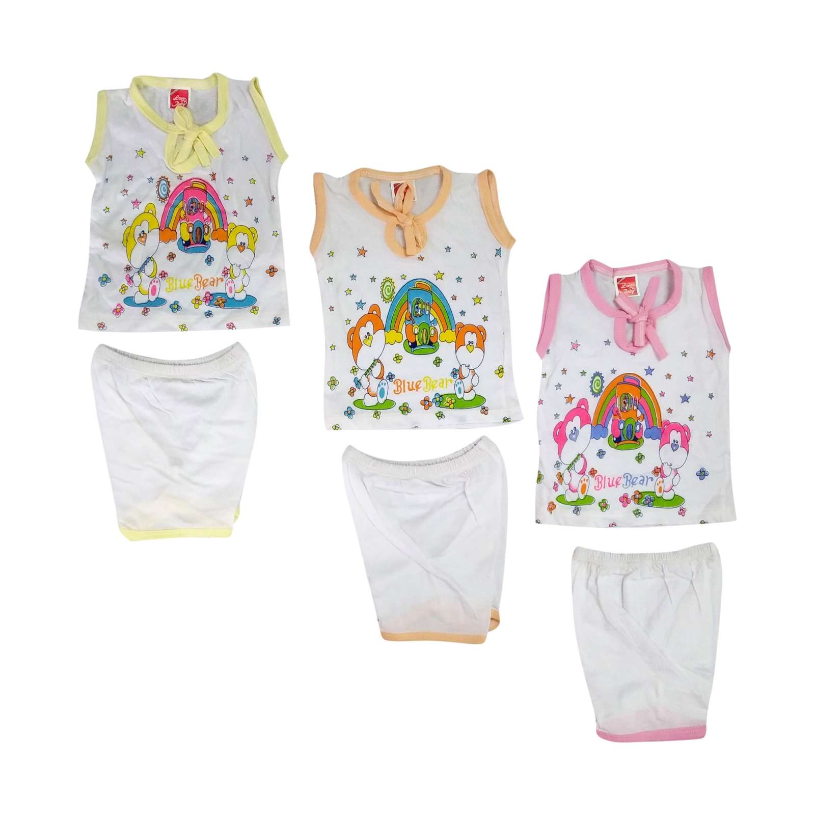 Basisc 3 Cotton Hosiery Shirt With 3 Pant Set  - BC10