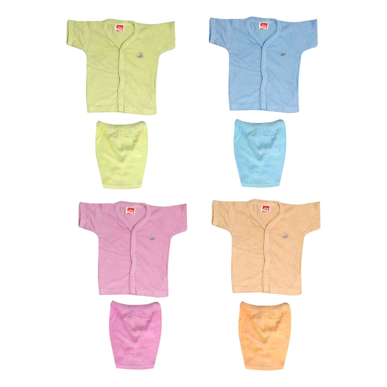 Basisc 4 Cotton Hosiery Shirt With 4 Pant Set - BC14