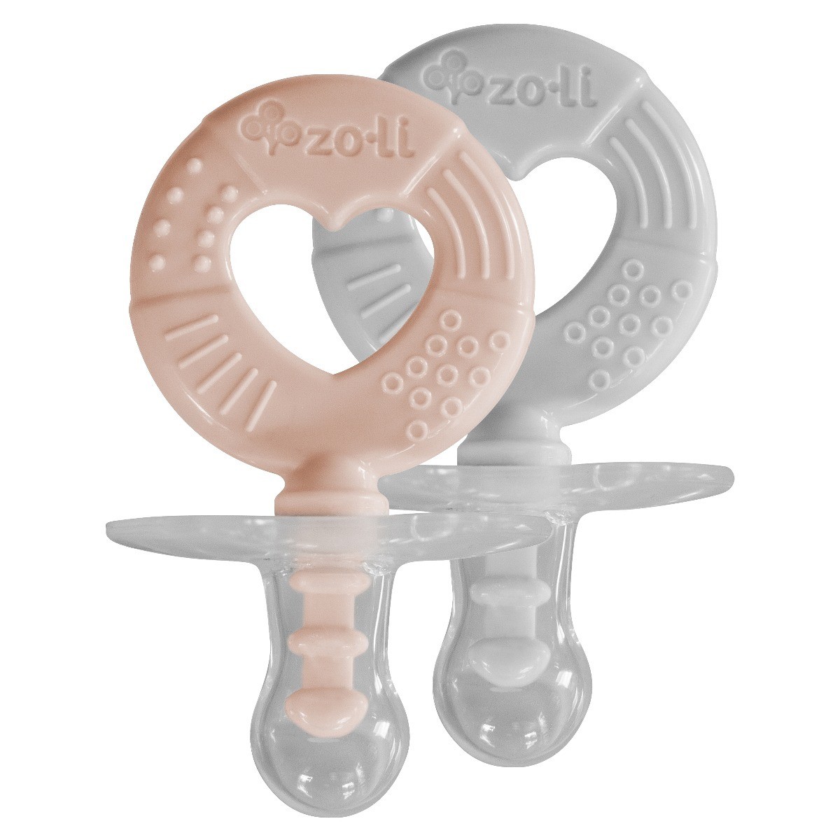 BINKI.T Pacifier + Teether Combination Circle (Pack of 2)-Blush/Ash